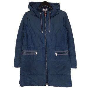 Tommy Hilfiger Blue Hooded Puffer Coat